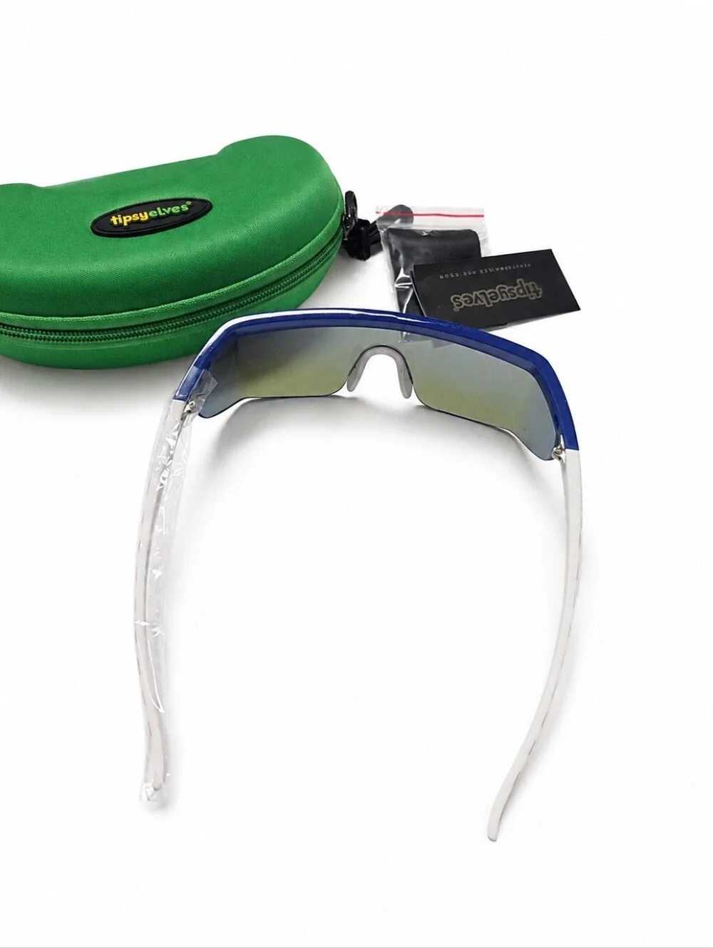 Tipsy Elves Say Can You See Blue Star Shield Sunglasses With Case New